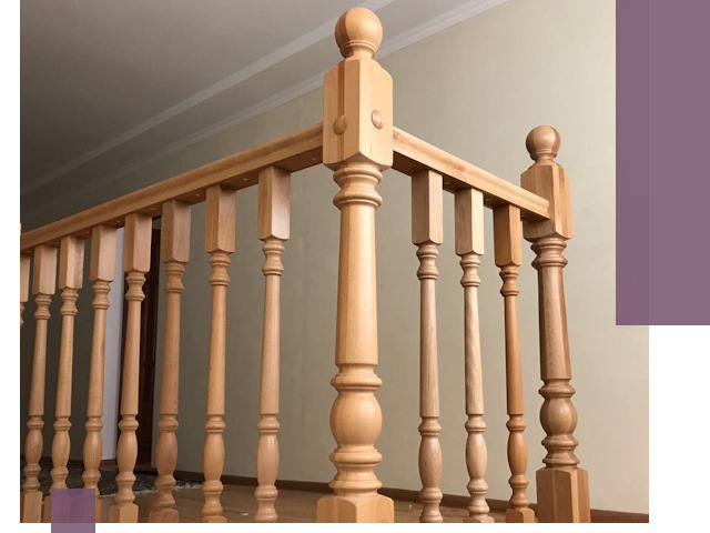 Деревянные перила на заказ в Лиски: монтаж и изготовление