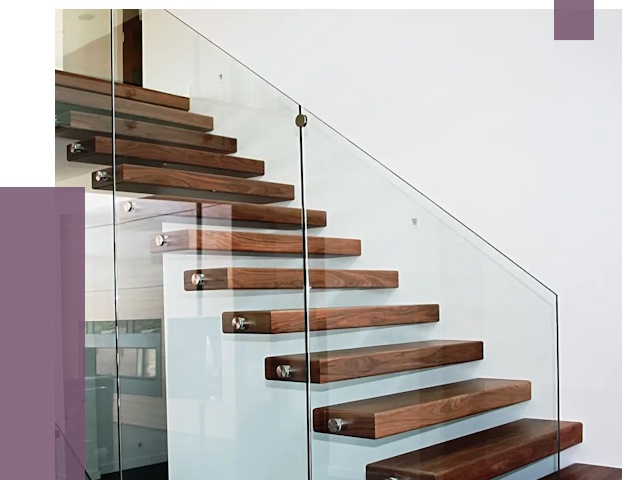 Стеклянные перила для лестницы в Лиски от 15864 руб.