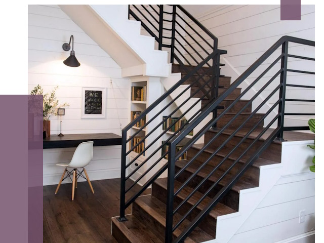 Перила для лестницы в доме в Лиски от 7932 руб. — ПРОЛЁТ-Лск