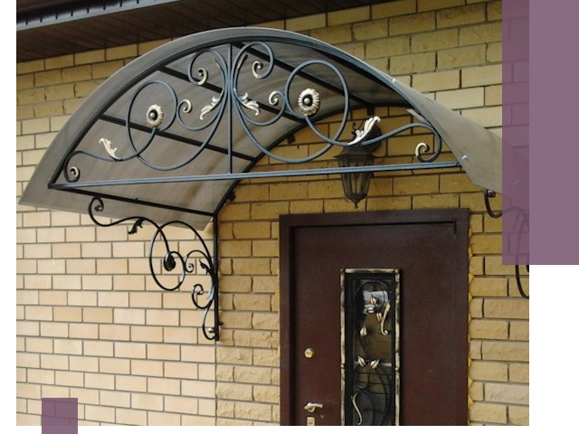 Изготовление козырьков из металла под ключ в Лиски