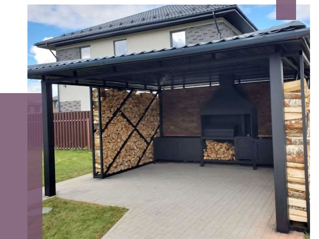 Навесы для барбекю в Лиски от 13622 руб. под ключ | ПРОЛЁТ-Лск