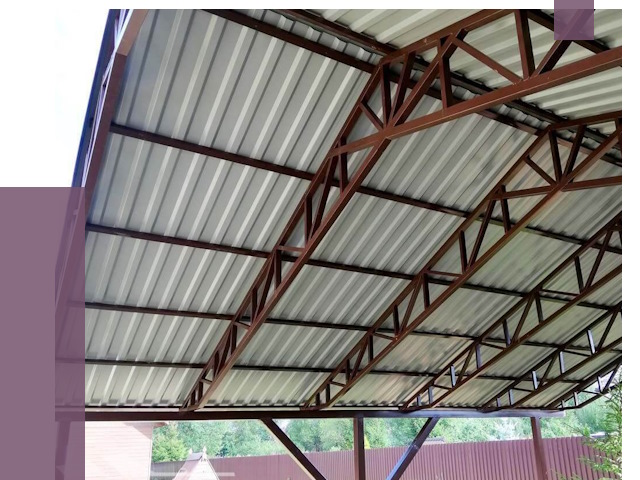 Навесы из профнастила в Лиски от 7878 руб. | ПРОЛЁТ-Лск