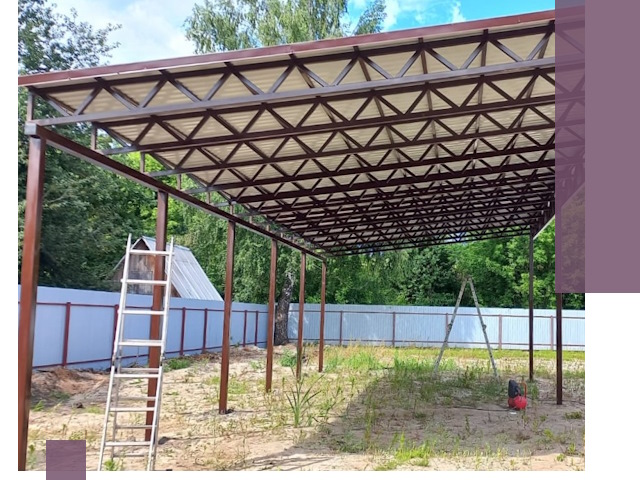 Односкатные навесы под ключ в Лиски — изготовление и монтаж