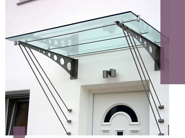 Козырьки над входом под ключ в Лиски — изготовление и монтаж