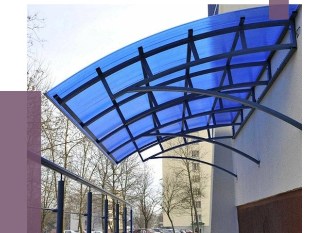 Козырьки из поликарбоната в Лиски от 4595 руб. под ключ | ПРОЛЁТ-Лск