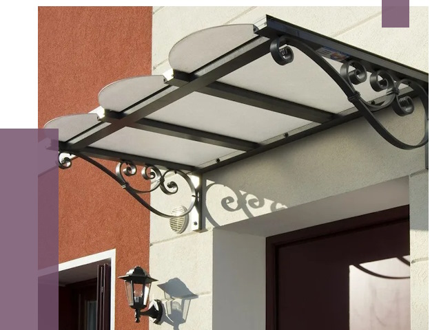 Односкатные козырьки в Лиски от 8972 руб.  | ПРОЛЁТ-Лск