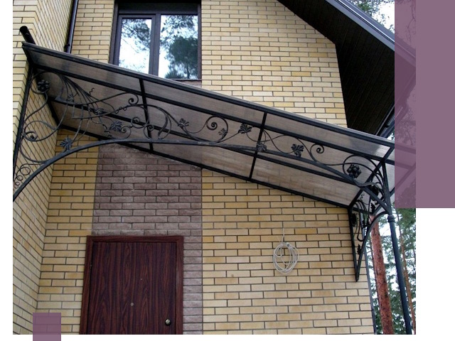 Односкатные козырьки из металла под ключ в Лиски