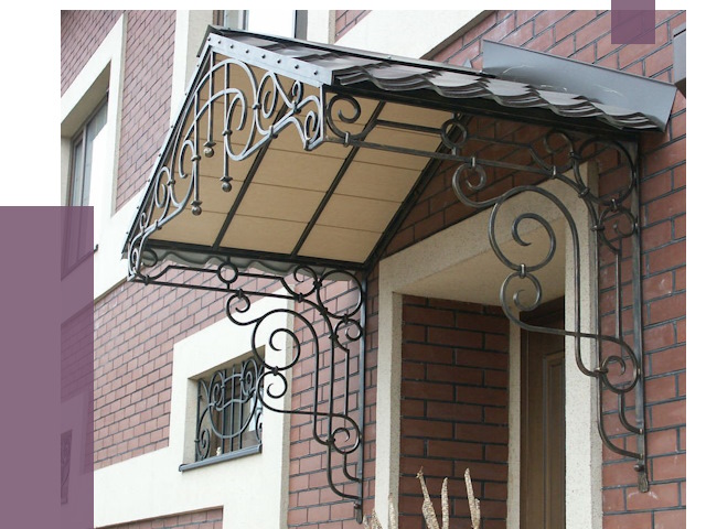 Двускатные козырьки в Лиски под ключ от 13676 руб.