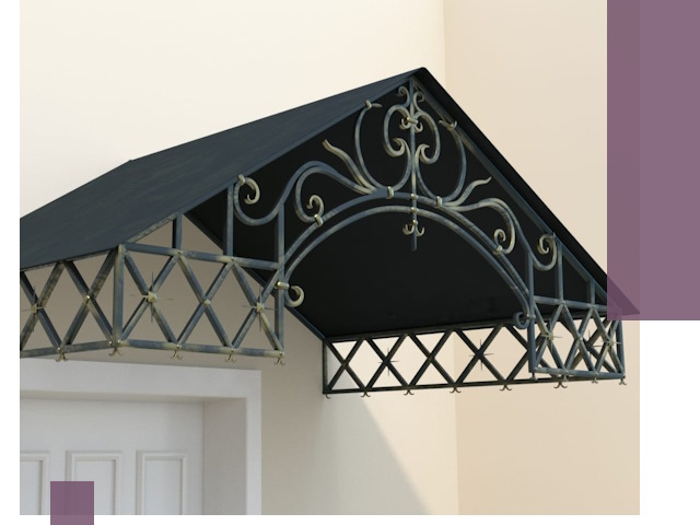 Двускатные металлические козырьки под ключ в Лиски